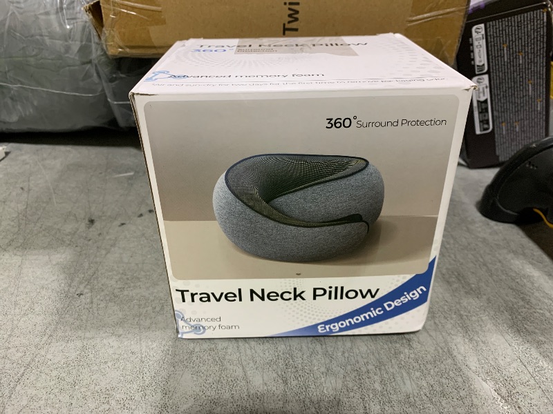 Photo 1 of Purroch Advanced Memory Foam Neck Travel Pillow, Neck Pillow Airplane with Eye Mask & Ear Plugs, Designed for The Comfort of Travel & Office, Travel Pillow for Plane, Car, Home, Work, Dark Grey