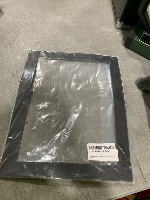 Photo 1 of 11x14 Mat Bevel Cut for 9x12 Photos - Acid Free Black with Black Core Precut Matboard - for Pictures, Photos, Framing - 4-ply Thickness