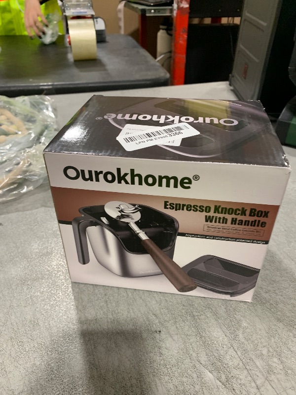 Photo 1 of Ourokhome Knock Box Espresso Accessories, The Latest Patented Stainless Steel Espresso Machine Tool for Coffee Ground with Removable Knock Bar, Handle and Lid, Dishwasher safe, 4.8 inch