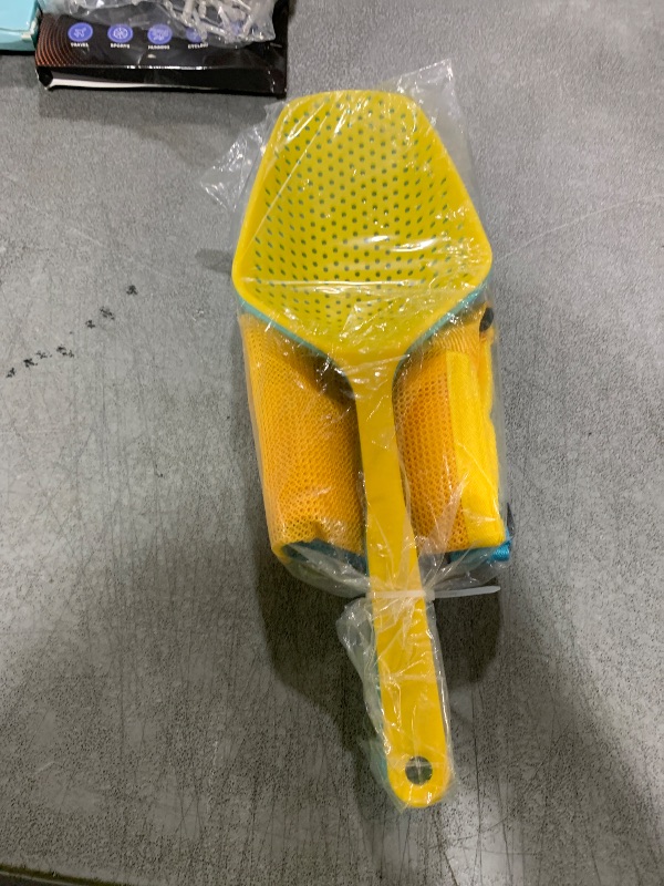 Photo 1 of MUYIZI Beach Mesh Shovel with Beach Mesh Bag Beach Shell Bags for Holding Beach Shell, Toys Kids Filter Sand Scooper for Picking Up Shells Shark Tooth Sifter Dipper Beach Toys Accessories