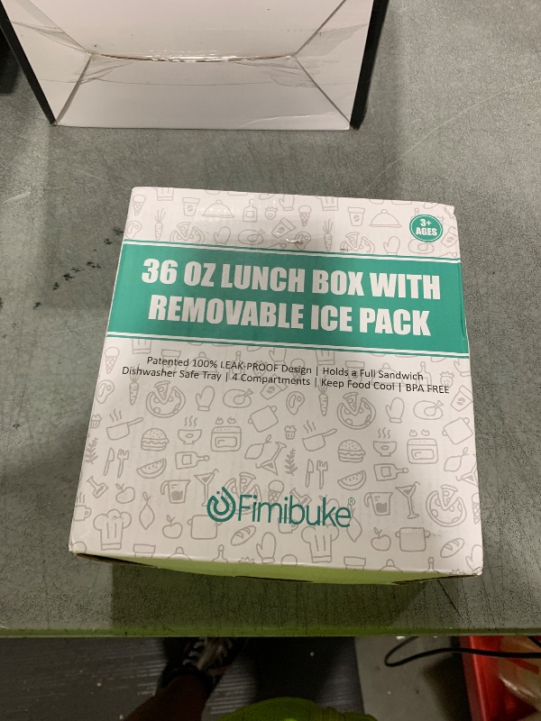 Photo 1 of Fimibuke Chill Bento Box for Kids Adult, Leak Proof Toddler Lunch Box with Ice Pack Keep Food Cold, BPA Free 4 Compartment Lunch Container with Utensils for Girl Boy School, Microwave Dishwasher Safe