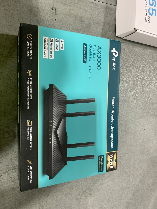 Photo 1 of TP-Link Dual-Band AX3000 Wi-Fi 6 Router Archer AX55 | Wireless Gigabit Internet Router for Home | EasyMesh Compatible | VPN Clients & Server | HomeShield, OFDMA, MU-MIMO | USB 3.0 | Secure by Design