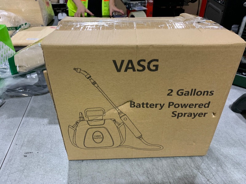 Photo 1 of 2 Gallon Battery Powered Garden Sprayer, Electric Sprayer, Weed Yard Lawn Sprayers with 5 Mist Nozzles & Retractable Wand & Adjustable Strap for Lawn, Garden, Yard