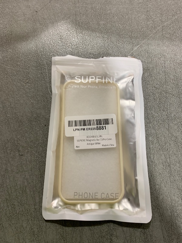 Photo 1 of SUPFINE Magnetic for iPhone 15 Pro Case (Compatible with MagSafe) (Military Grade Drop Protection) Slim Translucent Matte Shockproof with Anti-Fingerprint Phone Case,Antique White
