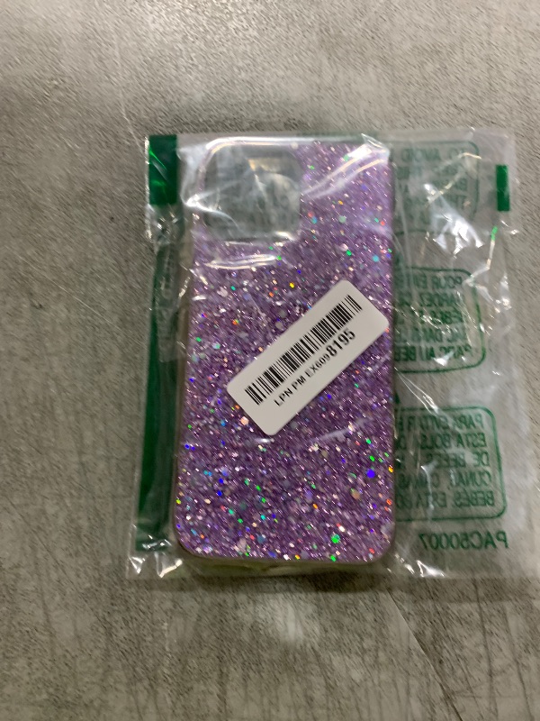 Photo 1 of TONZISAN Case for iPhone 13 Pro Max Case Glitter Bling for Women Girls Sparkle Cover, with Phone Stand Holder Protective Case 6.7 inch (Purple)