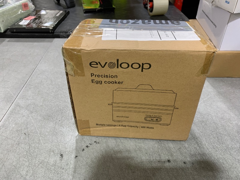 Photo 1 of Evoloop Rapid Egg Cooker Electric 6 Eggs Capacity, Soft, Medium, Hard Boiled, Poacher, Omelet Maker Egg Poacher With Auto Shut-Off, BPA Free