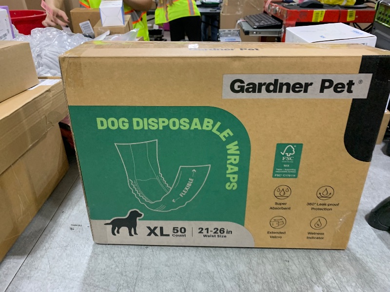 Photo 1 of Gardner Pet Male Dog Diapers Disposable 50 Ct, Male Dog Wraps with Wetness Indicator & Flashdry Gel Technology, Dog Diapers Male for Puppy Training, Marking, Incontinence, Travel - Extra-Large