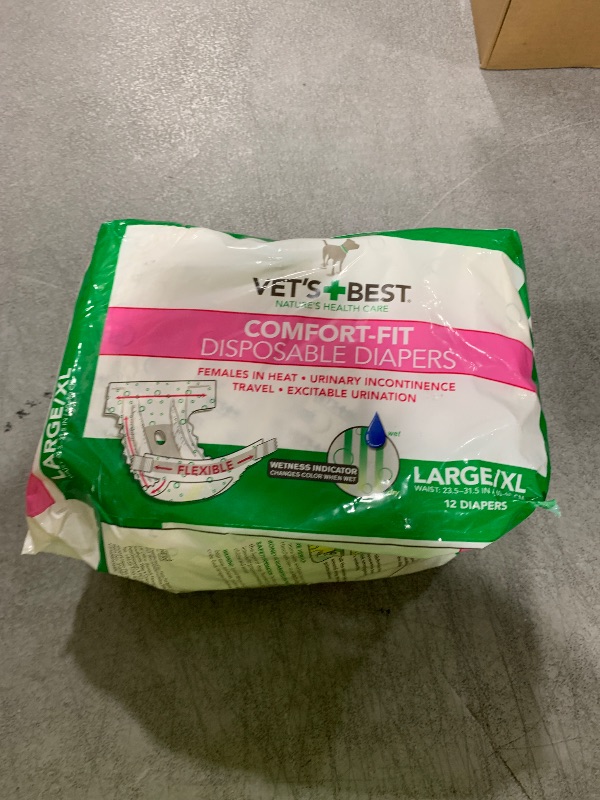 Photo 1 of Vet's Best Comfort Fit Dog Diapers | Disposable Female Dog Diapers | Absorbent with Leak Proof Fit