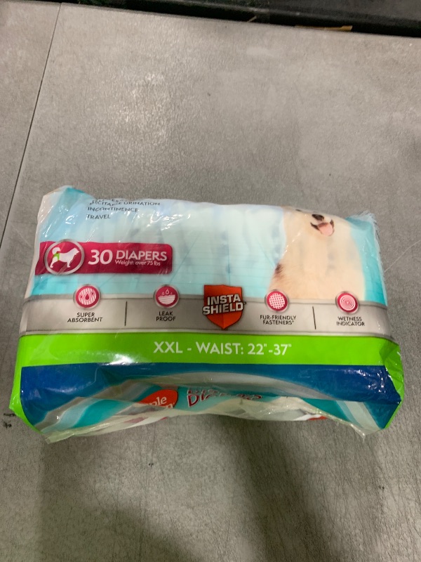 Photo 1 of Simple Solution Dog Diapers Female, Dog Diapers, Potty Training, Super Absorbent, Breathable, Wetness Indicator for Urination, 22-37 Inch Waist, (XXL, 30ct)