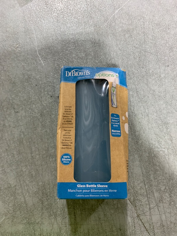 Photo 1 of Dr. Brown's Options+ Narrow Glass Bottle Sleeve, 100% Silicone, Blue, BPA-Free, 8 oz, 1-Pack