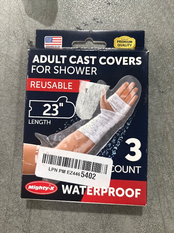 Photo 1 of 100% Waterproof Cast Covers for Shower Arm - Tight Seal - 3pk Adult Reusable Cast Protectors - Half Arm Bag Sleeves
