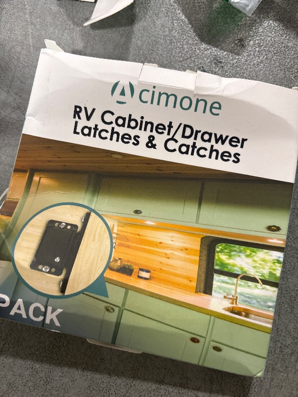 Photo 1 of RV Drawer Latches and Catches, 8 Pack RV Cabinet Door Latches and Catches, 10 LBS Pull Force Latch for RV Camper Motor Trailor Home Office Cabinet Drawer, with Mounting Screws and Double-Sided Tape
