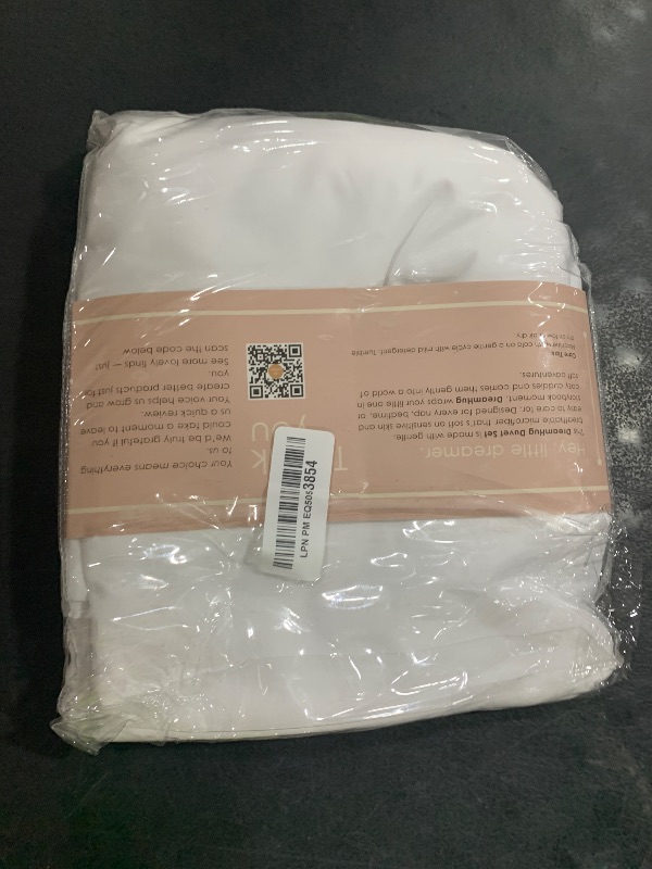 Photo 1 of SANDJEST White Duvet Cover Sets Twin Size for Kids Boys Girls, Include 1 Polyester Comforter Cover 68x86 Inches and 1 Pillowcase 20x26 Inches, Comforter Not Included, Gift for Christmas Birthday