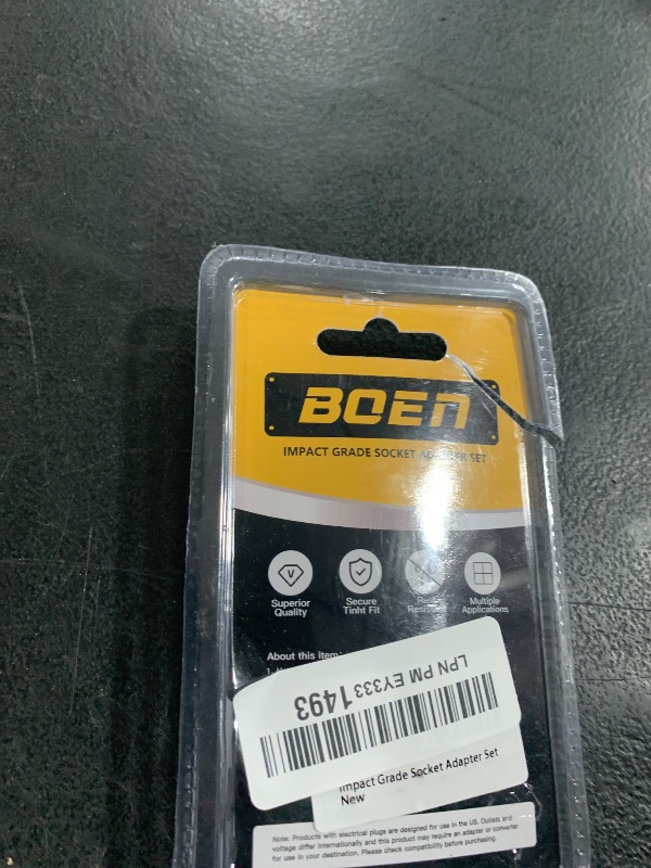 Photo 1 of BOEN Impact Grade Socket Adapter Set, 3-PCS Drill Bit Adapter with Bit Holder, Sizes 1/4", 3/8", 1/2", 1/4-Inch SAE Hex Shank, Cr-V, for Cordless Drill & Screwdriver, Power Drill & Driver