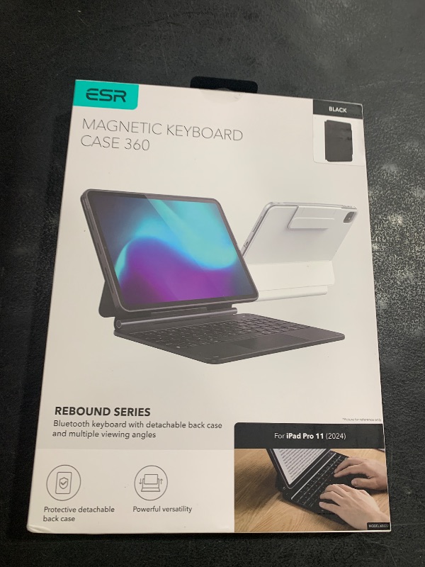 Photo 1 of ESR iPad Pro 11 Inch Case with Keyboard (M4, 2024), iPad Pro 11(5th Gen) Keyboard Case with Easy-Set Magnetic Stand, Portrait/Landscape Modes, Removable Protective Case, Rebound 360 Series, Black