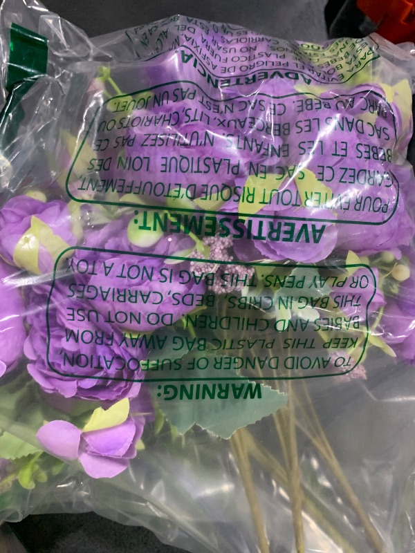 Photo 1 of Artificial Peonies Silk Flowers, Purple Faux Peony Bouquet 4 Bundles Florals Arrangements Decor for Farmhouse Home Boho Wedding Table Centerpiece, Fake Plastic Flowers Bulk for Vase Decoration Purple