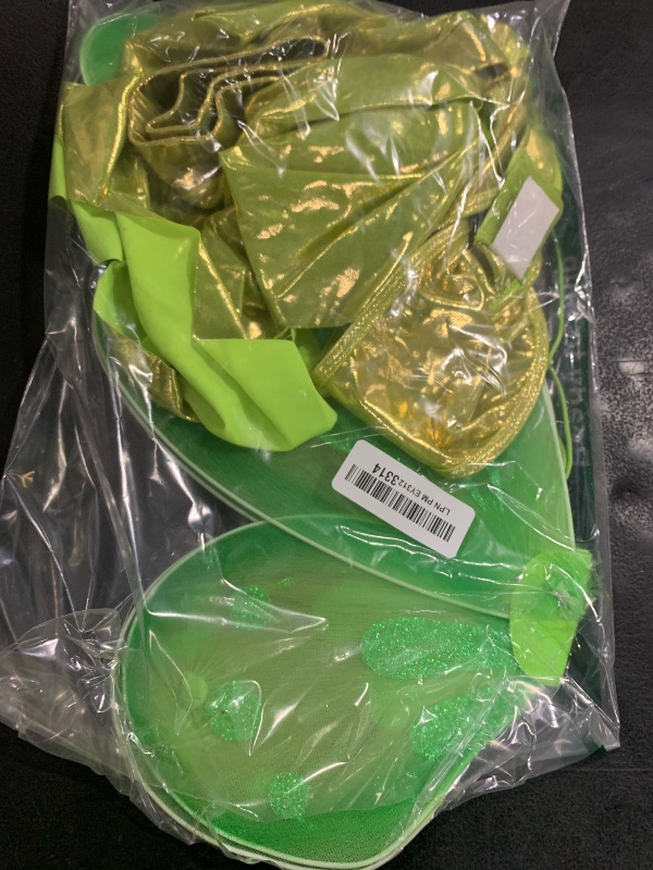 Photo 1 of Kaei&Shi Sexy Fairy Halloween Costumes For Women, Butterfly Wings Cosplay Rave Outfits, 3 Piece Skirt Lingerie Set Boudoir Lime Green Medium