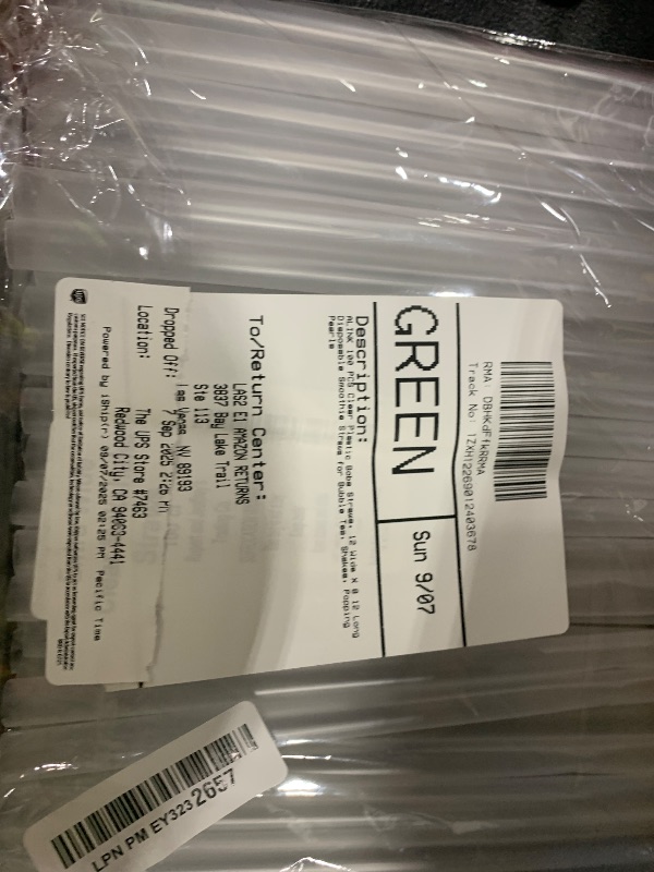 Photo 1 of ALINK 100 PCS Clear Plastic Boba Straws, 1/2" Wide X 8 1/2" Long Disposable Smoothie Straws for Bubble Tea, Shakes, Popping Pearls