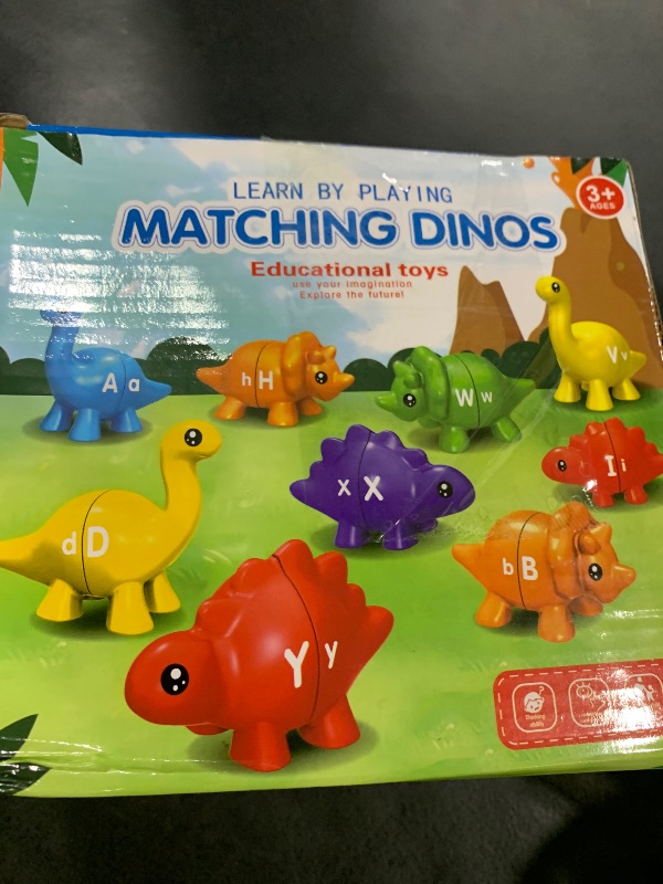 Photo 1 of Walenty 26PCS Dinosaur Alphabet Learning Toys for Toddlers Kids 3-5, Montessori Educational Toys Gifts for 3 4 5 Year Old Boy Girl, Preschool Learning Activities, Double Sided ABC Matching Game
