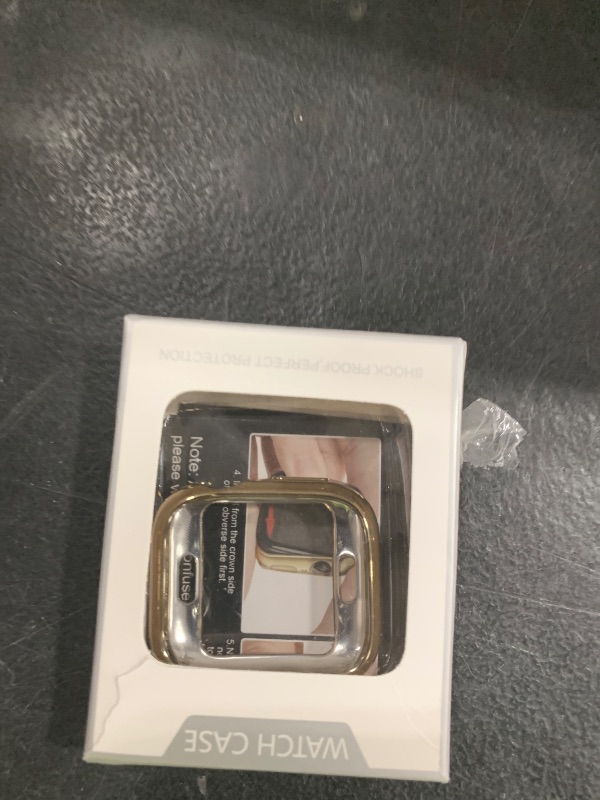 Photo 1 of JR.DM 40mm Soft Flexible TPU Case Compatible for Apple Watch Series 6/5/4/SE Touchable Screen Lightweight Anti-Scratch All-Around Protector Thin Guard Shockproof Cover Shiny Bumper for iWatch, Gold
