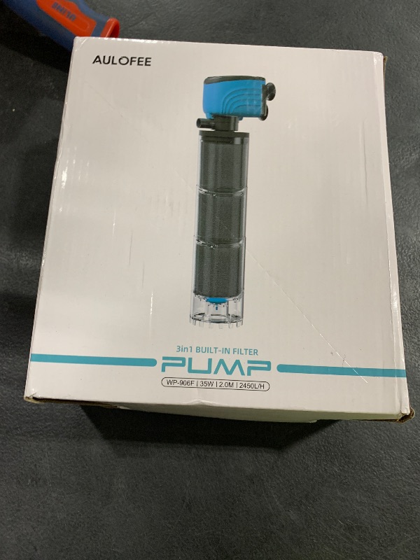 Photo 1 of Aulofee Internal Aquarium Filter, Upgraded 100–300 Gallon Fish Tank Filters, 660GPH Submersible Whisper Pump for Large Turtle Tanks & Small Pond with Debris Tray, Check Valve, Fresh & Saltwater