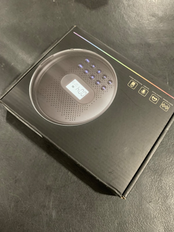 Photo 1 of ARAFUNA Portable CD Player with Dual Stereo Speakers, Rechargeable Compact CD Player for Car with Anti-Skip Protection, Headphones and AUX Cable