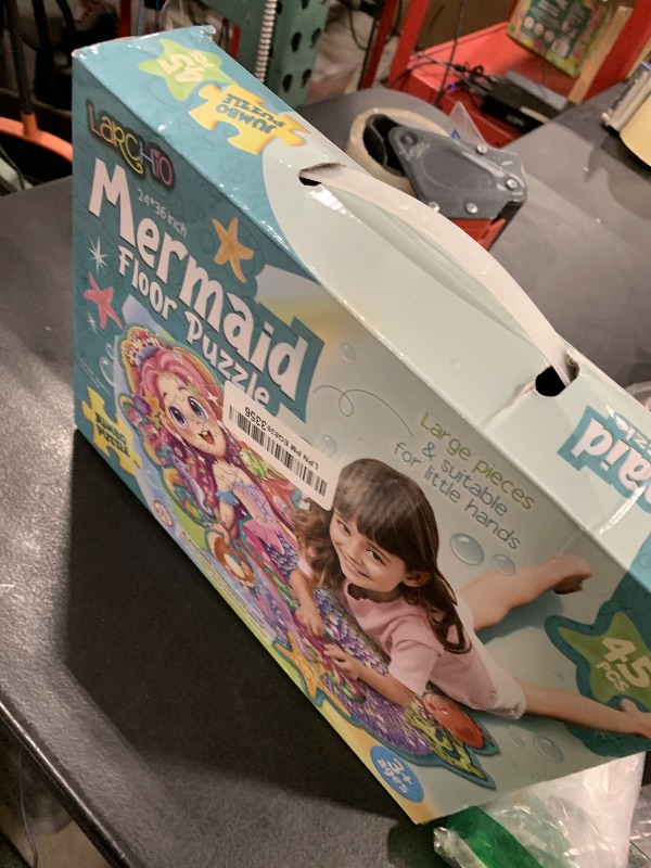 Photo 1 of Larchio Mermaid Gifts for Girls, 45PCS Jumbo Memarid Floor Puzzle for Kids Age 3-5 Toddler Floor Puzzle Educational Learing Toys for Kids