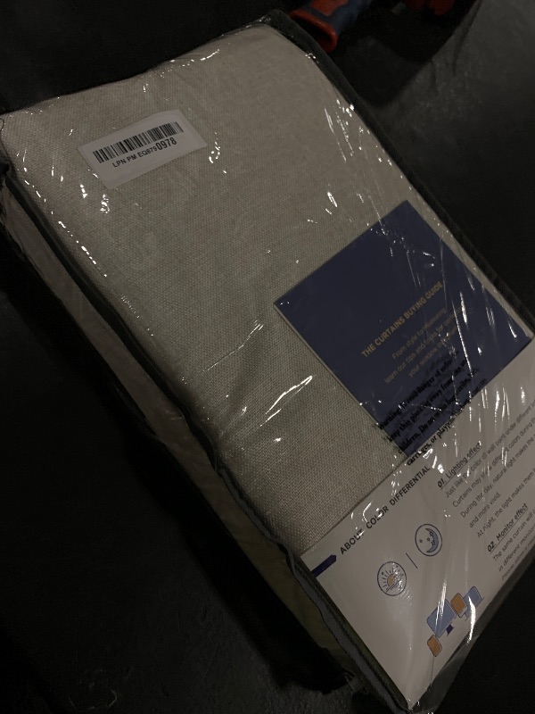 Photo 1 of 100% Blackout Shield Linen Blackout Curtains for Bedroom 84 Inches Long, Back Tab/Rod Pocket Living Room Drapes, Thermal Insulated Blackout Curtains 2 Panels Set, 50" W x 84" L, Cream