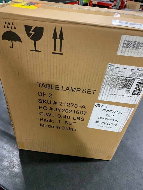 Photo 1 of Kyrid 23.5'' Glass Table Lamp Set of 2 for Bedroom Antique Brass Finish,Gold Glass Lamp Set with USB Ports and AC Outlets(Bulbs Included)