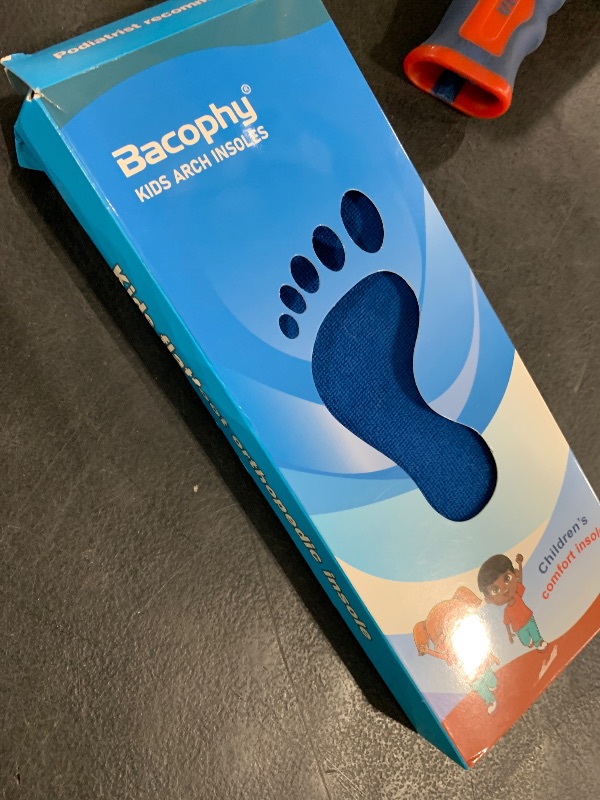 Photo 1 of Bacophy Kids Orthotic Arch Support Shoe Insoles, Children Pu Cushioning Inserts, Shock Absorption Velvet Surfaces Deep Heel Cup Inner Sole for Flat Feet, Plantar Fasciitis, Feet Heel Pain Relief