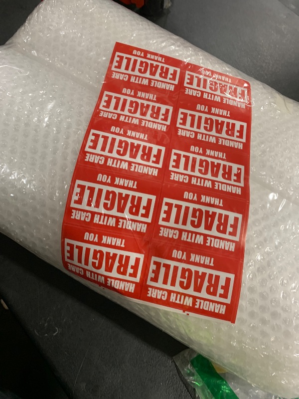 Photo 1 of 2-Pack Bubble Cushioning Wrap Rolls, 3/16" x 17" x 72' ft Total, Perforated 12" 20 Fragile Stickers for Shipping, Packaging, Mailing