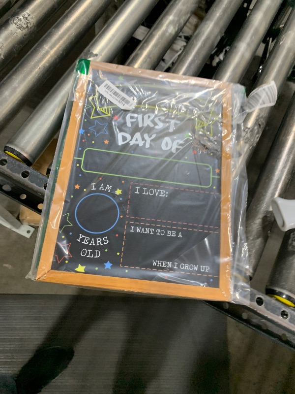 Photo 1 of First Day Last Day of School Chalkboard Double Sided Sign with Frame - 14" x 10"