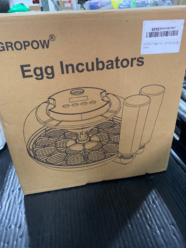 Photo 1 of GROPOW 18 Egg Incubator, Automatic Turning with Temperature & Humidity Control, Egg Candler, 360 View with Air Vent, Auto Water Bottle Refill, Chicken Incubator for Hatching Eggs