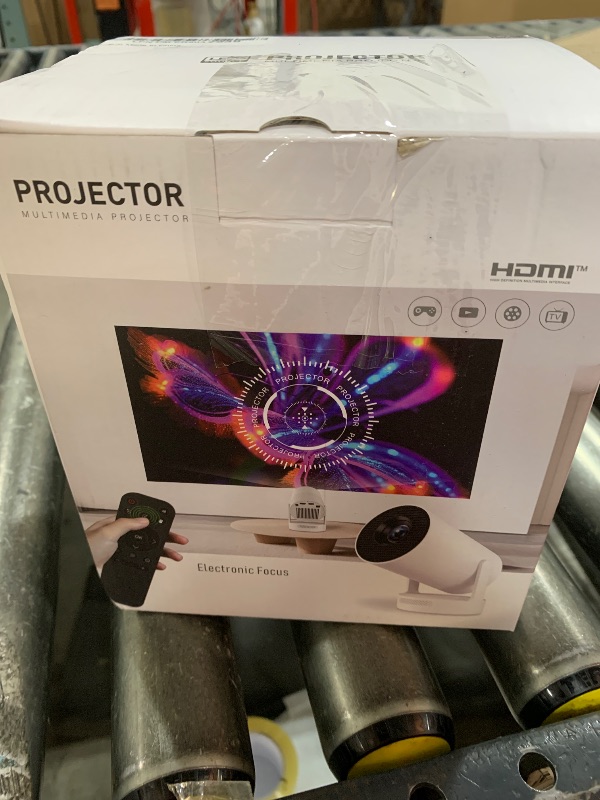 Photo 1 of ?Electric Focus?Mini Portable Projector with 4K Support, Bluetooth 5.4 WIFI6, 5watt Sound Base Speaker, 260 ANSI, Android 11, 210° Rotation , Auto Keystone Correction Video Projector HY300 PLUS