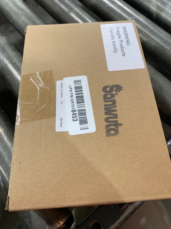 Photo 1 of Sanwuta 2 Pcs 5 x 7 Inch Acrylic Sign Holder, Slant Sign Display Stand, Transparent Flyer Holder Frame Plastic Document Display for Workers Teachers Office Home Menu Desktop