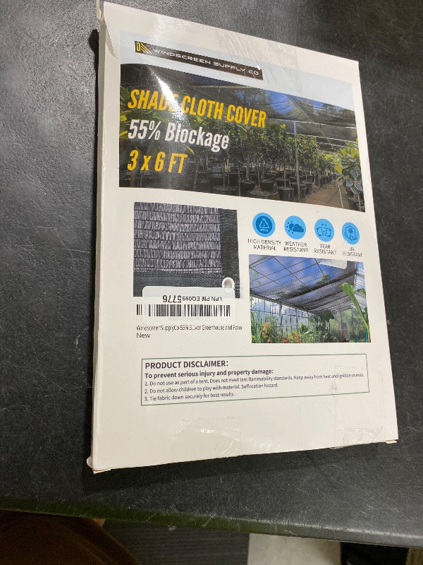 Photo 1 of [WindscreenSupplyCo] 55% 3 x 6 FT Shade Cloth Sun Shade Net with Grommets Sunblock Mesh Tarp for Garden Plants Cover Greenhouse and Patio