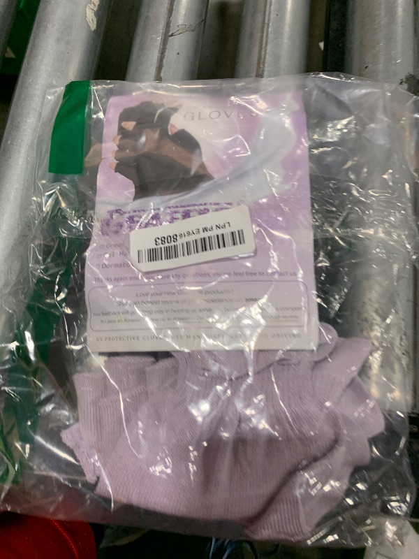 Photo 1 of GSAFEME Cotton Gloves for Dry Hands - Fingerless Touchscreen Moisturizing Gloves for Sleeping - Cotton Eczema Gloves for Men and Women, Purple S/M 3 Pairs