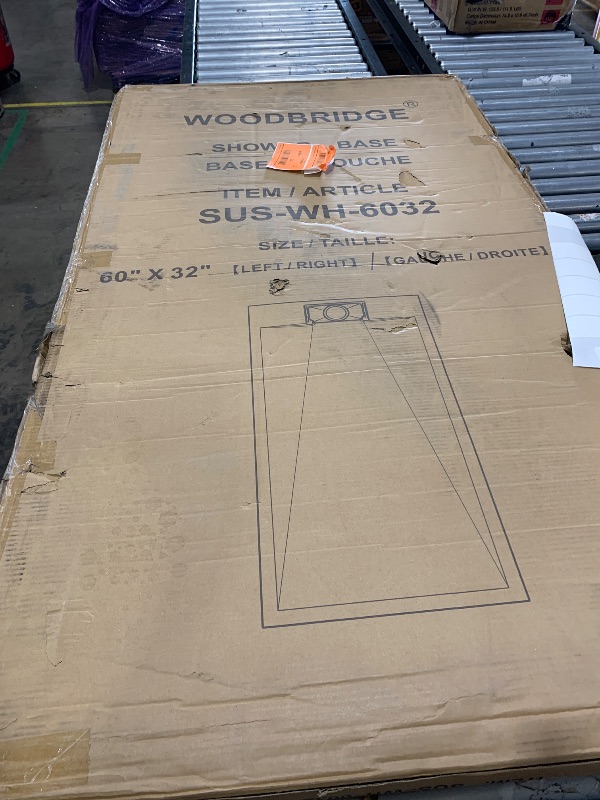 Photo 1 of WOODBRIDGE 60 in L x 31.5 in W Zero Threshold End Drain Shower Base with Reversible Drain Placement, Matching Tile Flange, Wheel Chair Access, Low Profile, White