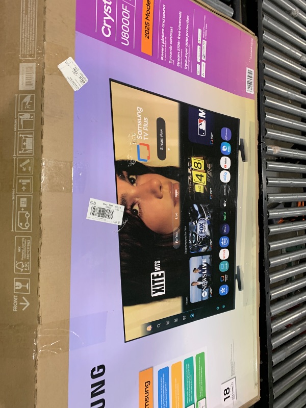 Photo 1 of (PARTS ONLY! CRACKED STATION) Samsung 55-Inch Class Crystal UHD U8000F 4K Smart TV (2025 Model) Endless Free Content, Crystal Processor 4K, MetalStream Design, Knox Security, Compatible with Alexa
