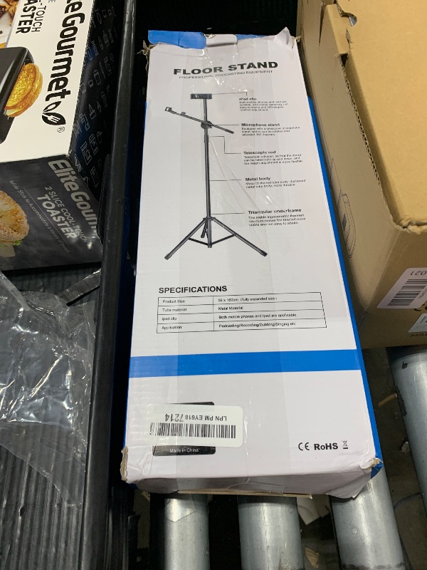 Photo 1 of Boom Mic Stand,Aokeo Microphone Stand Floor Tablet Mic Stand Tripod Adjustable 42-68 Inch Portable Mic Stand Boom Carrying Bag,Support Microphone Any Combination
