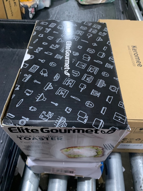 Photo 1 of Elite Gourmet ECT1027B Cool Touch Toaster with 6 Temperature Settings & Extra Wide 1.25" Slots for Bagels, Waffles, Specialty Breads, Puff Pastry, Snacks, ETL Certified, 2 Slices, Black
