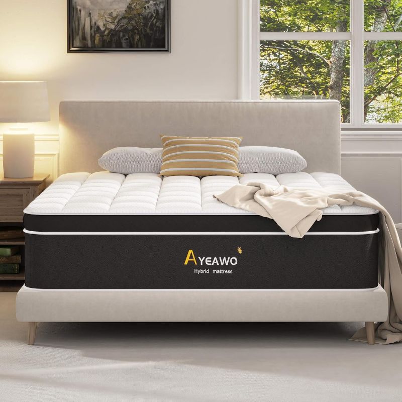 Photo 1 of Queen Bed Mattress with Gel Memory Foam and Individual Springs, Bed in a Box, Pressure Relief and Motion Isolation, Breathable & Cooling Feel, QUEEN