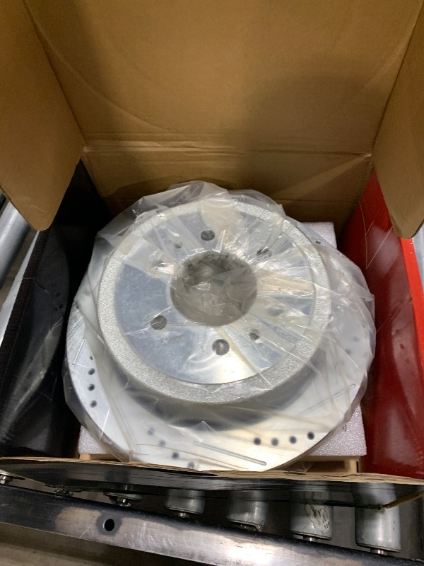 Photo 1 of A-Premium 13.70 inch (348mm) Rear Drilled and Slotted Disc Brake Rotors + Ceramic Pads Kit Compatible with Select Ford and Lincoln Models - For F-150 2004-2011, Mark LT 2006-2008, 6-PC Set