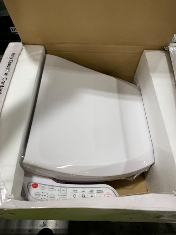 Photo 1 of ZMJH ZMA102 Bidet Toilet Seat, Elongated Smart Unlimited Warm Water, Vortex Wash, Electronic Heated, Warm Air Dryer, Rear and Front Wash, LED Light, Need Electricity, White, (Elongated)