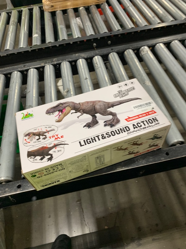 Photo 1 of T-Rex Rampaging Tyrannosaurus Rex Dinosaur Attack Action Figure - 21” Jurassic Dino with Lights, Chomp & Roar Play Toy for Kids