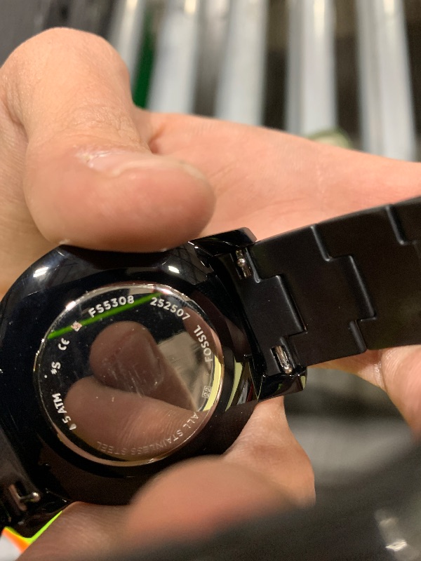 Photo 1 of Fossil Men's Minimalist Quartz Stainless Steel Three-Hand Watch, Color: Black (Model: FS5308)