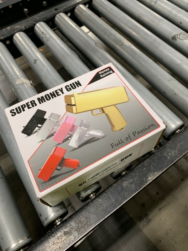 Photo 1 of Sopu Make it Rain Money Gun Paper Playing Spary Prop Cash Gun Party Supplies (Metallic Gold)