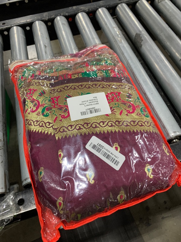 Photo 1 of SGF11 Women's Kanjivaram Soft Silk Saree With Blouse Piece 6.3metres (Purple)