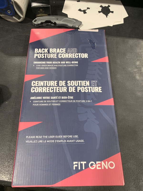 Photo 1 of Fit Geno Back Brace Posture Corrector for Men & Women: Shoulder Straightener Adjustable Full Back Support Pain Relief - Scoliosis Hunchback Spine Corrector (Small)