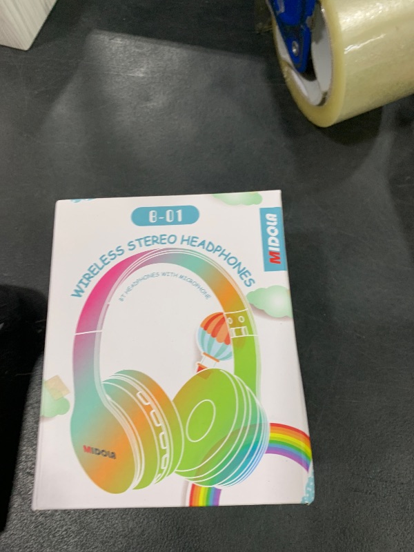 Photo 1 of MIDOLA Kids Headphones Bluetooth 5.4 Wireless 68H Play Time Volume Limit 85/94dB Over-Ear Foldable Headset,Type-C Fast Charging,with Wired Aux Mic for Toddler Child Pad Tablet Blue